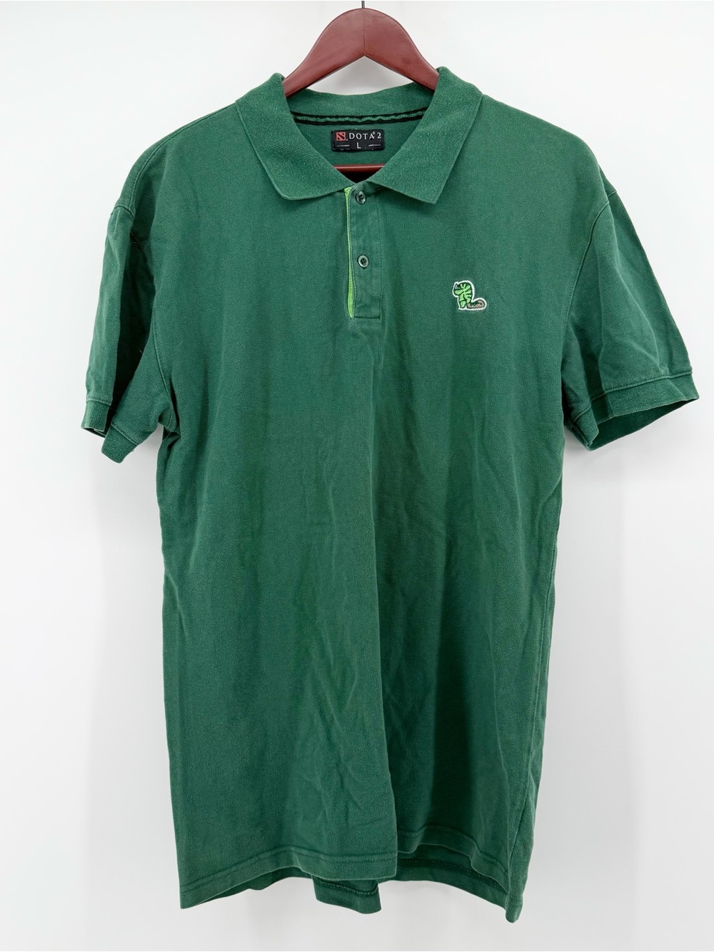 Dota 2 Tidehunter Polo Shirt Mens Large Green Valve‎ Crowded Coop Video Game L